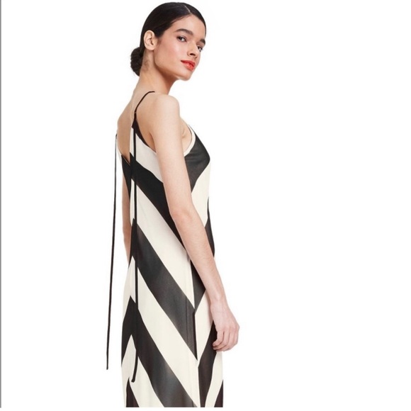 New CHRISTOPHER JOHN ROGERS X TARGET Chevron Dress Sleeveless Black White - Picture 3 of 9